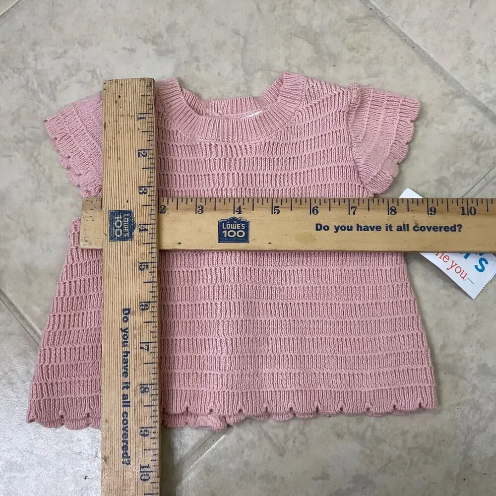 NWT Carter's Baby Girls' Newborn Pink Unicorn Knit  Cotton Booties & top 2pc set
